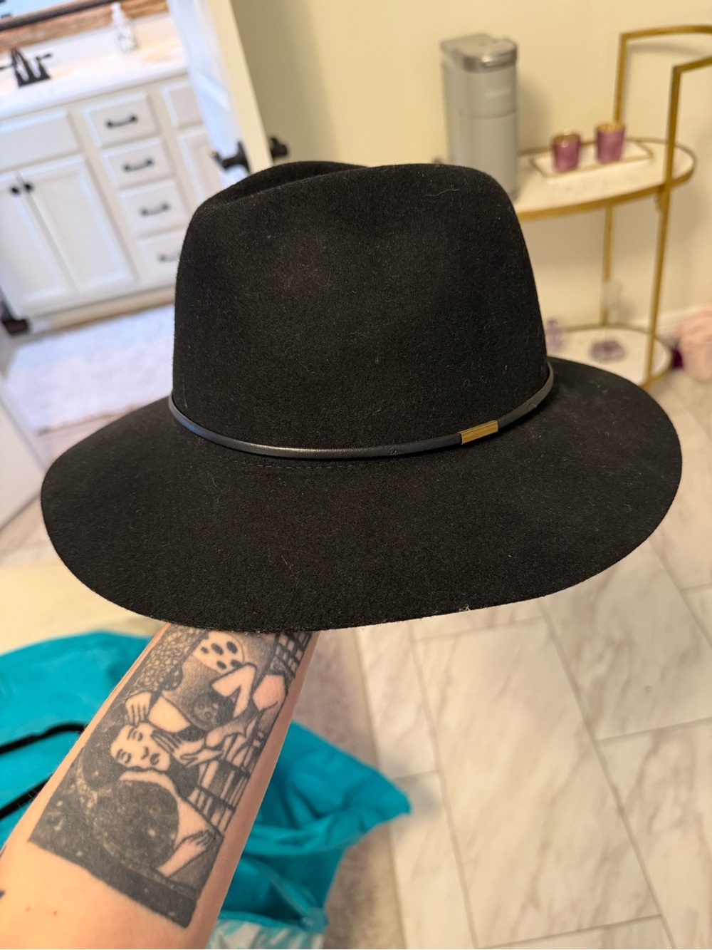 Panama Jack Black Felt Fedora with Slim Band
